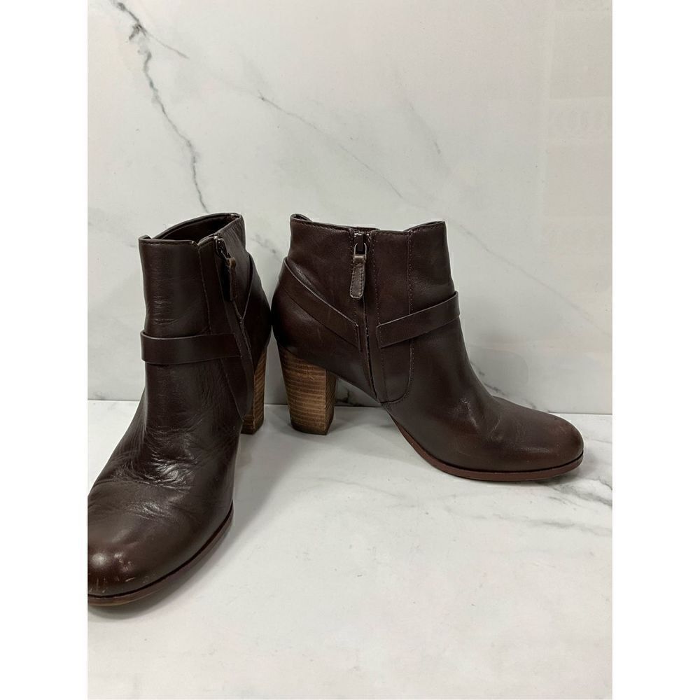 COLE HAAN Leather Heel Ankle Booties